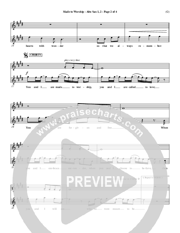 Made To Worship Alto Sax (Chris Tomlin)