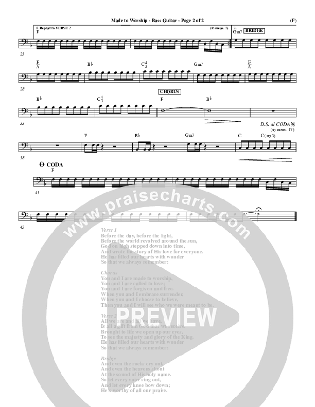 Made To Worship Bass Guitar (Chris Tomlin)