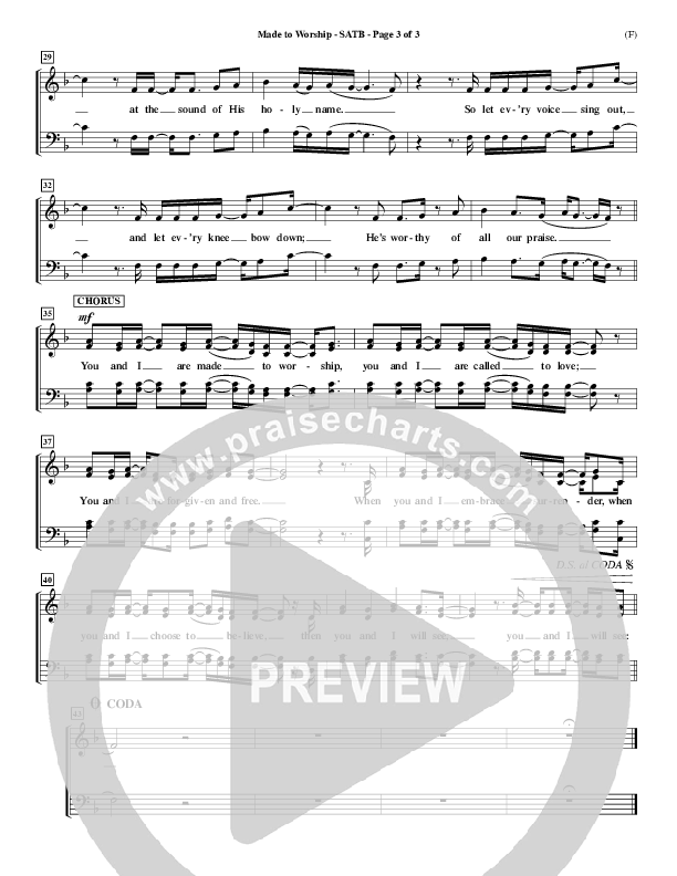 Made To Worship Choir Sheet (SATB) (Chris Tomlin)