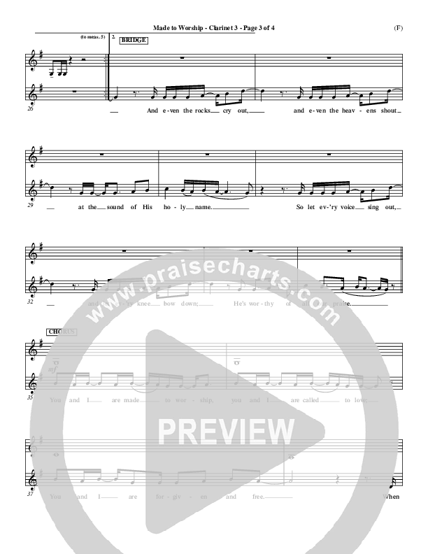 Made To Worship Clarinet 3 (Chris Tomlin)