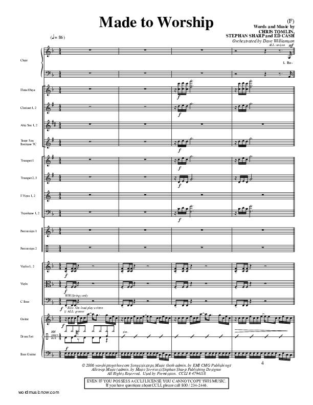 Made To Worship Orchestration (Chris Tomlin)