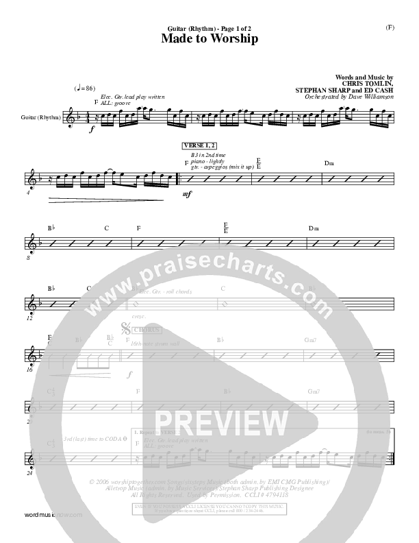 Made To Worship Electric Guitar (Chris Tomlin)