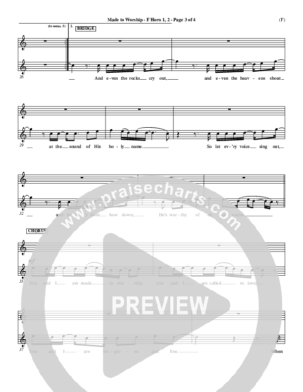 Made To Worship French Horn 1/2 (Chris Tomlin)