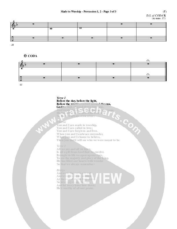 Made To Worship Percussion 1/2 (Chris Tomlin)