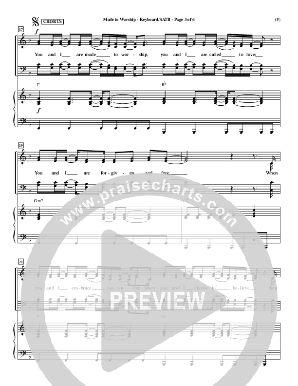 Made To Worship Piano/Vocal (SATB) (Chris Tomlin)