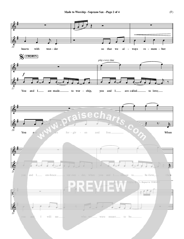 Made To Worship Soprano Sax (Chris Tomlin)