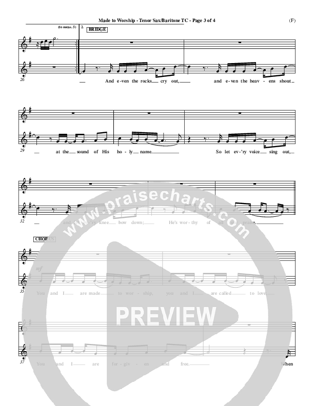 Made To Worship Tenor Sax/Baritone T.C. (Chris Tomlin)