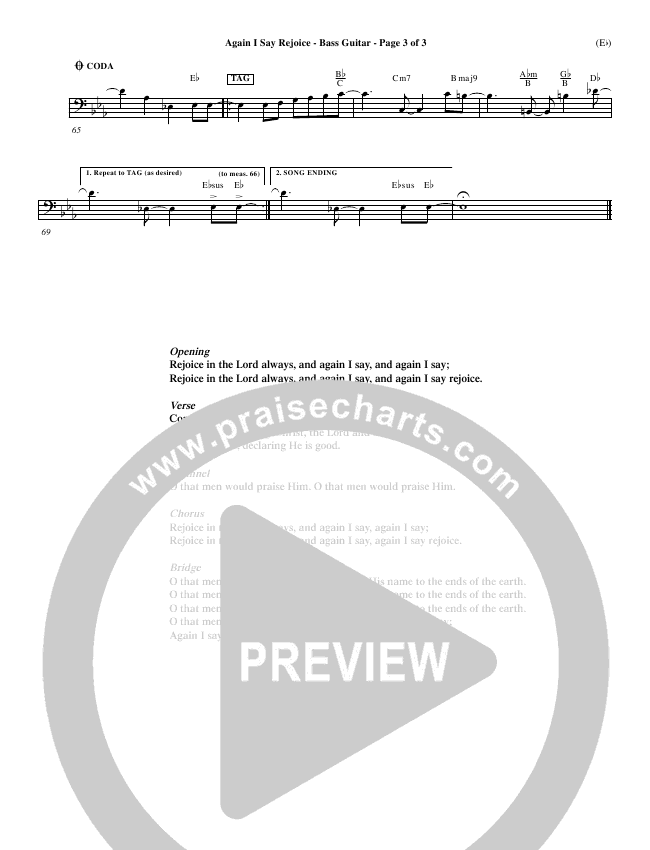 Again I Say Rejoice Sheet Music Pdf Israel Houghton Praisecharts