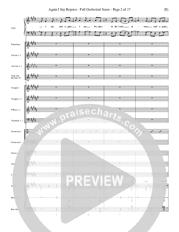 Again I Say Rejoice Conductor's Score (Israel Houghton)