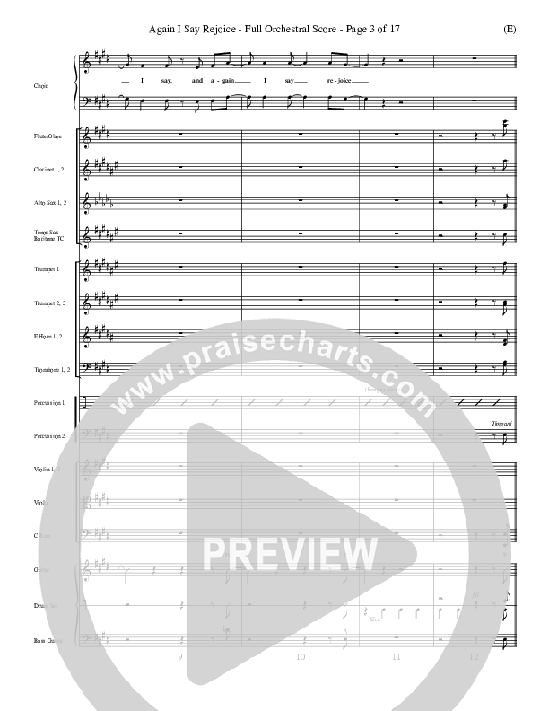 Again I Say Rejoice Conductor's Score (Israel Houghton)