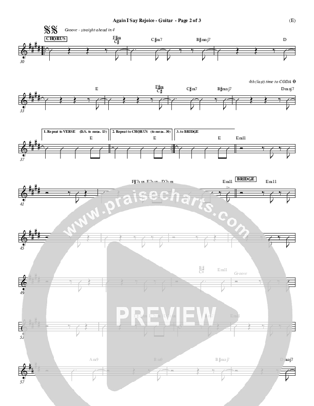 Again I Say Rejoice Guitar (Israel Houghton)