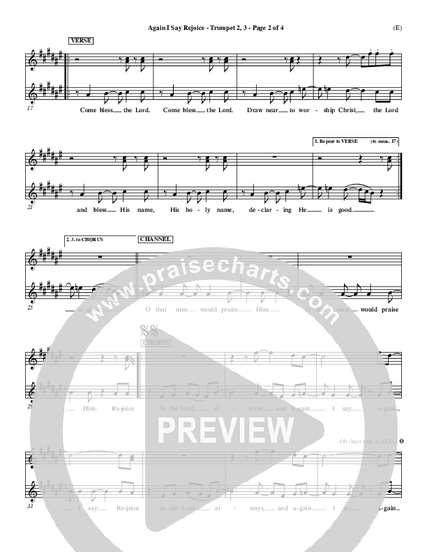 Again I Say Rejoice Trumpet 2/3 (Israel Houghton)