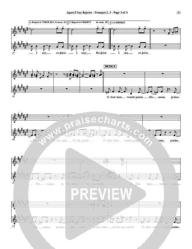 Again I Say Rejoice Trumpet 2/3 (Israel Houghton)