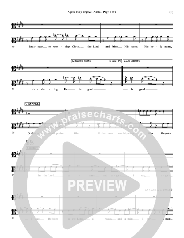 Again I Say Rejoice Viola (Israel Houghton)