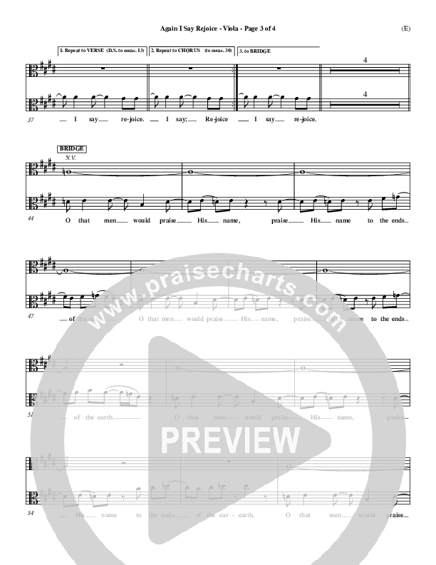 Again I Say Rejoice Viola (Israel Houghton)