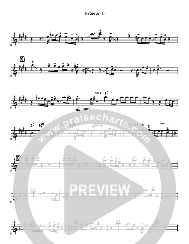 For Unto Us (Instrumental) Alto Sax (Brad Henderson)