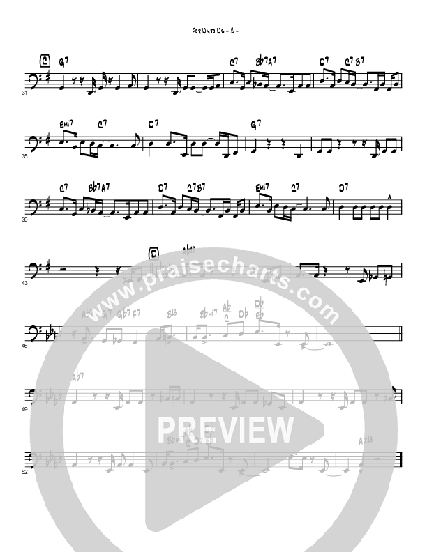 For Unto Us (Instrumental) Bass Guitar (Brad Henderson)