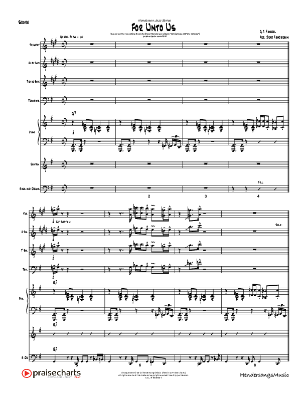 For Unto Us (Instrumental) Orchestration (Brad Henderson)