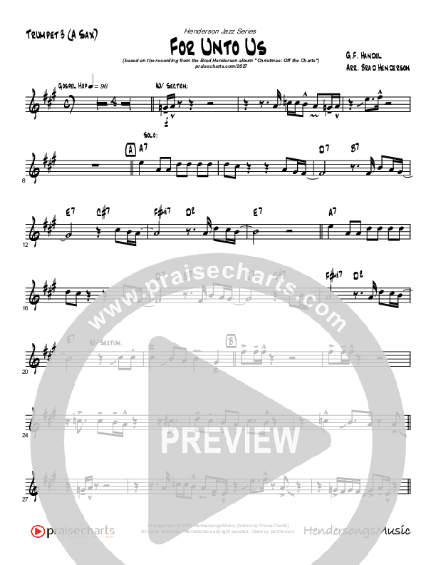For Unto Us (Instrumental) Trumpet 3 (Brad Henderson)