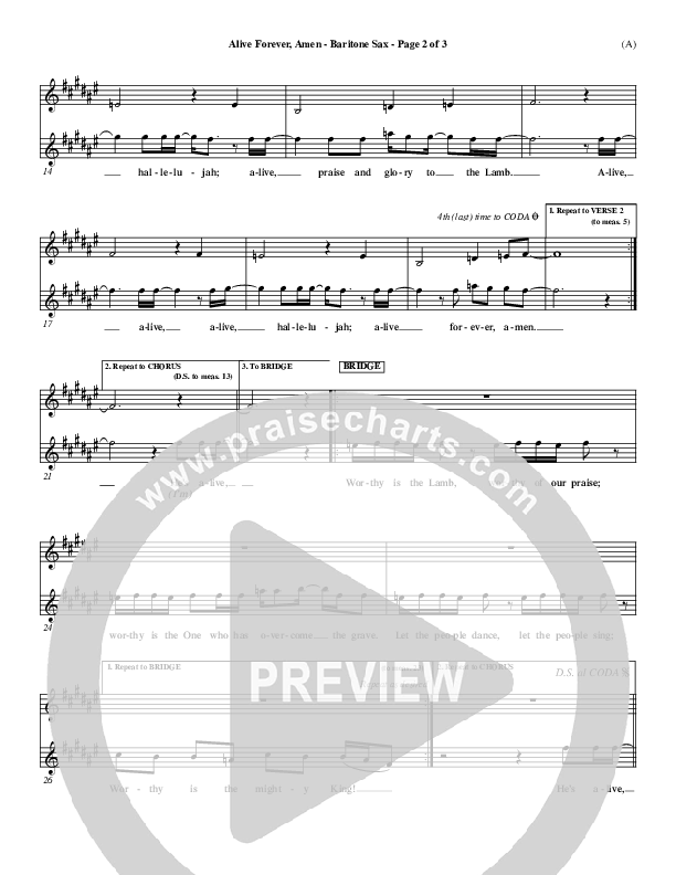 Alive Forever Amen Bari Sax (Travis Cottrell)