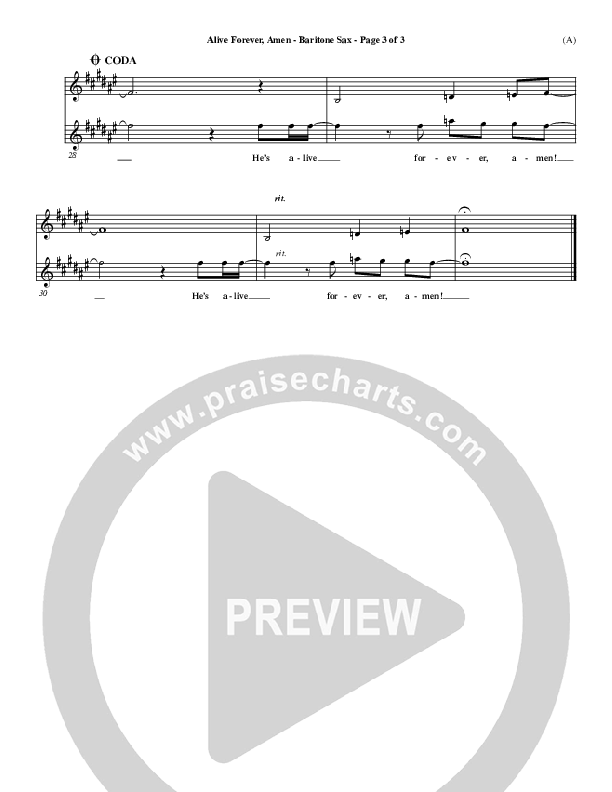Alive Forever Amen Bari Sax (Travis Cottrell)