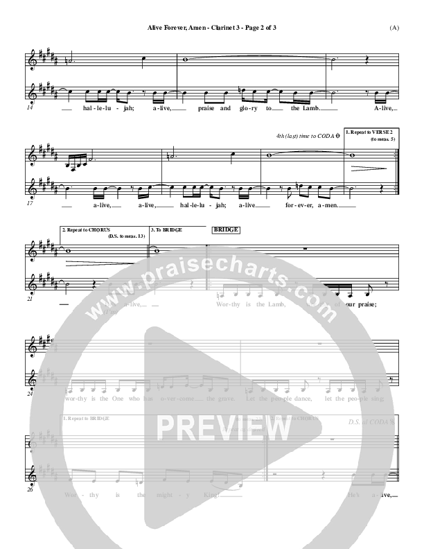 Alive Forever Amen Clarinet 3 (Travis Cottrell)