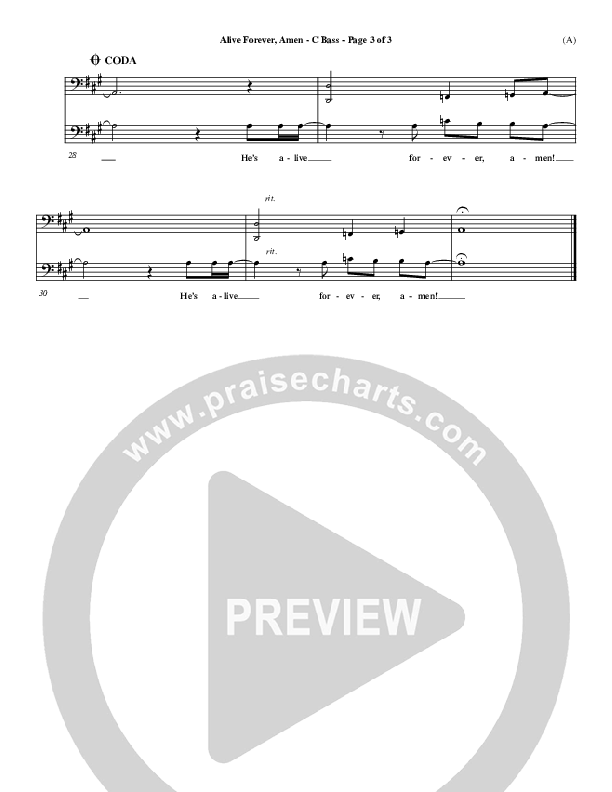 Alive Forever Amen Contrabass (Travis Cottrell)