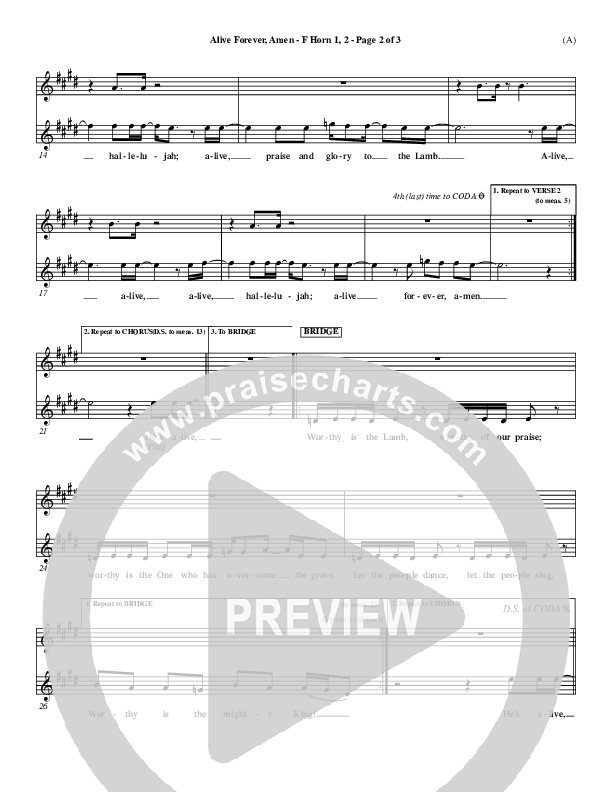 Alive Forever Amen French Horn 1/2 (Travis Cottrell)