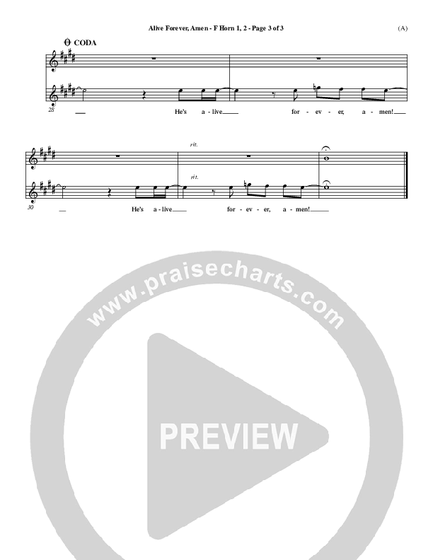 Alive Forever Amen French Horn 1/2 (Travis Cottrell)