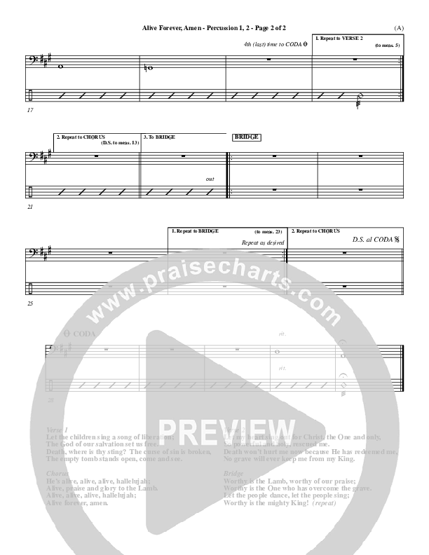 Alive Forever Amen Percussion 1/2 (Travis Cottrell)