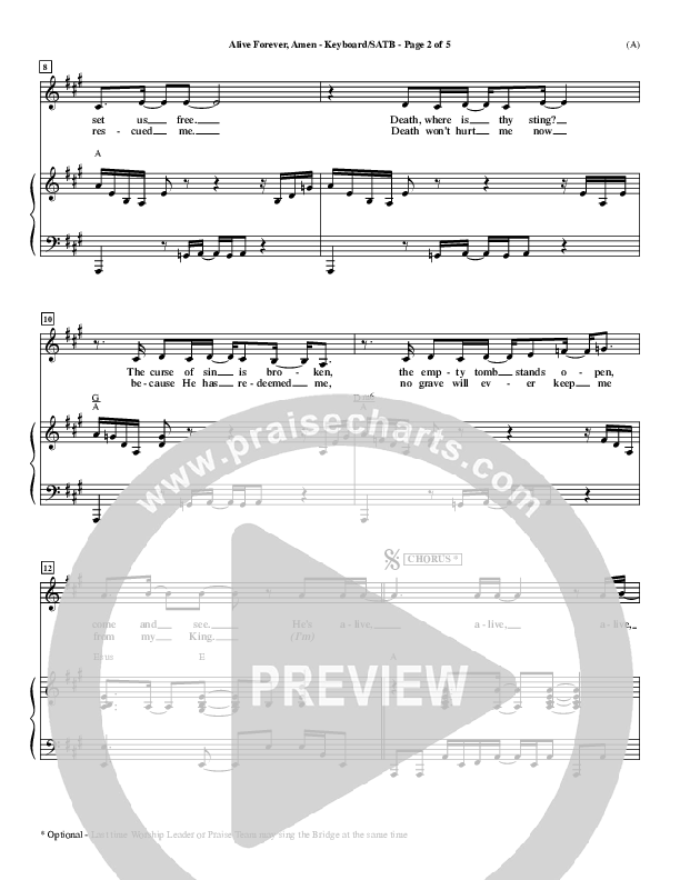 Alive Forever Amen Piano/Vocal (Travis Cottrell)