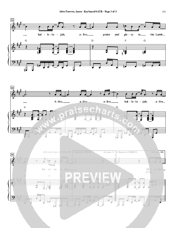 Alive Forever Amen Piano/Vocal (Travis Cottrell)