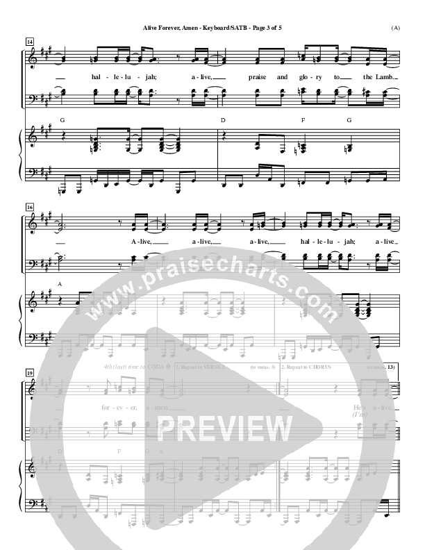 Alive Forever Amen Lead Sheet (Travis Cottrell)