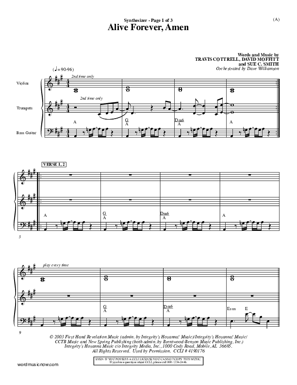 Alive Forever Amen Synth (Travis Cottrell)