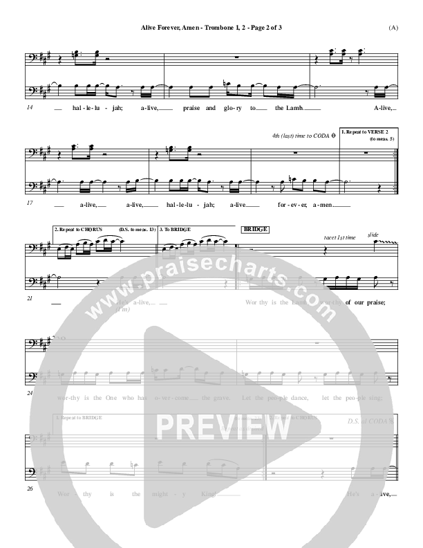 Alive Forever Amen Trombone 1/2 (Travis Cottrell)