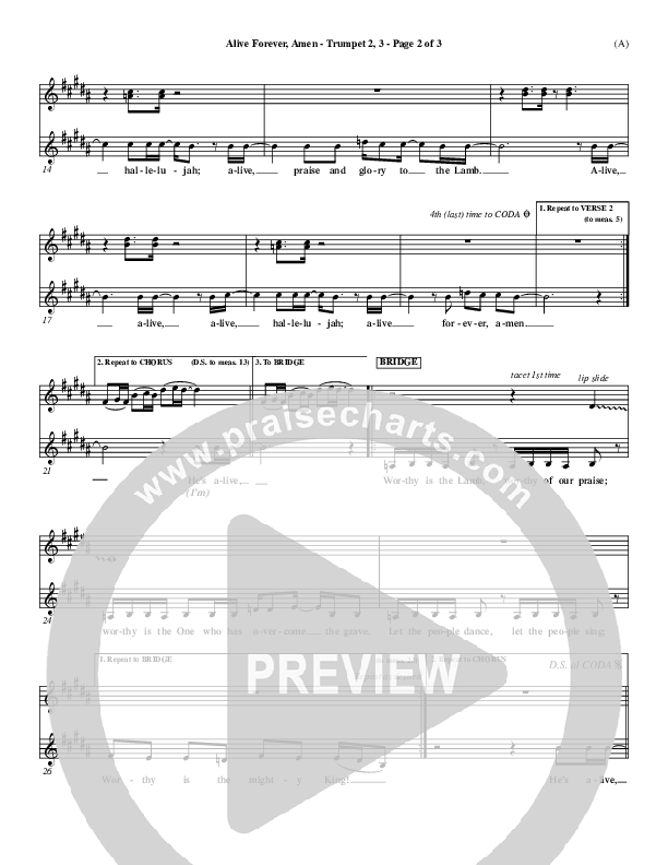Alive Forever Amen Trumpet 2/3 (Travis Cottrell)