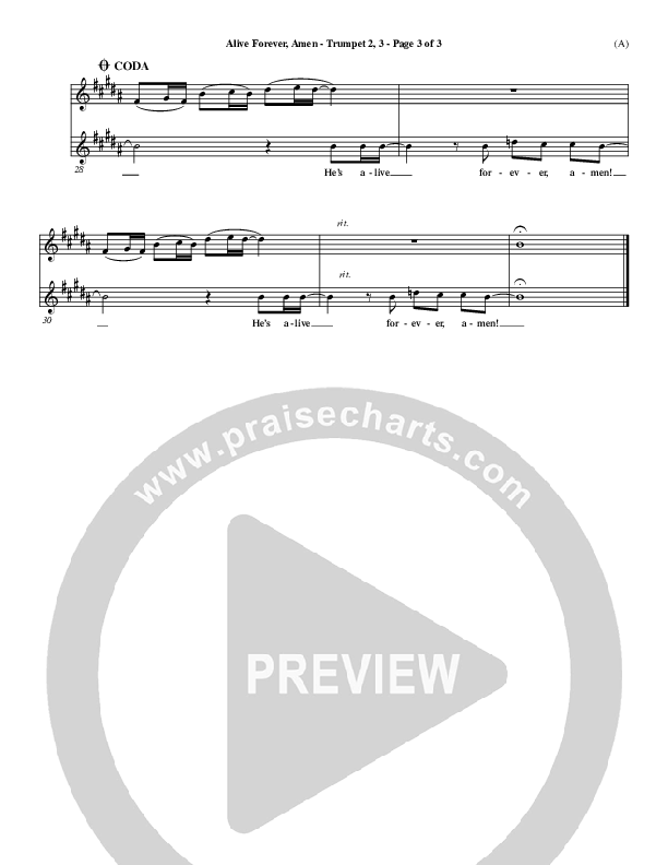Alive Forever Amen Trumpet 2/3 (Travis Cottrell)