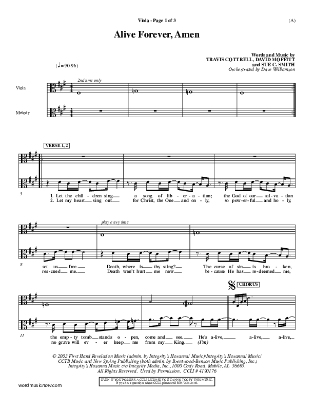 Alive Forever Amen Viola (Travis Cottrell)