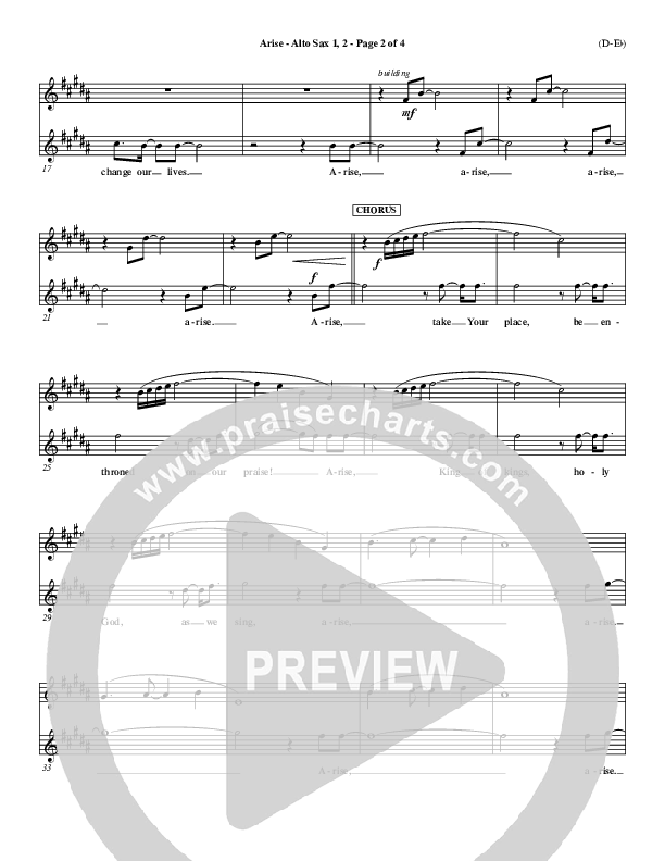 Arise Alto Sax 1/2 (Paul Baloche)