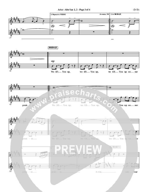 Arise Alto Sax 1/2 (Paul Baloche)