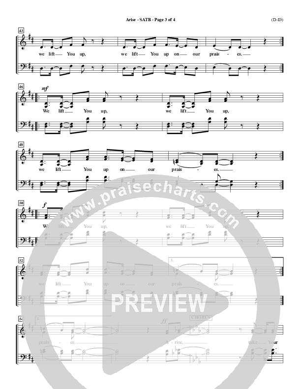 Arise Choir Sheet (SATB) (Paul Baloche)