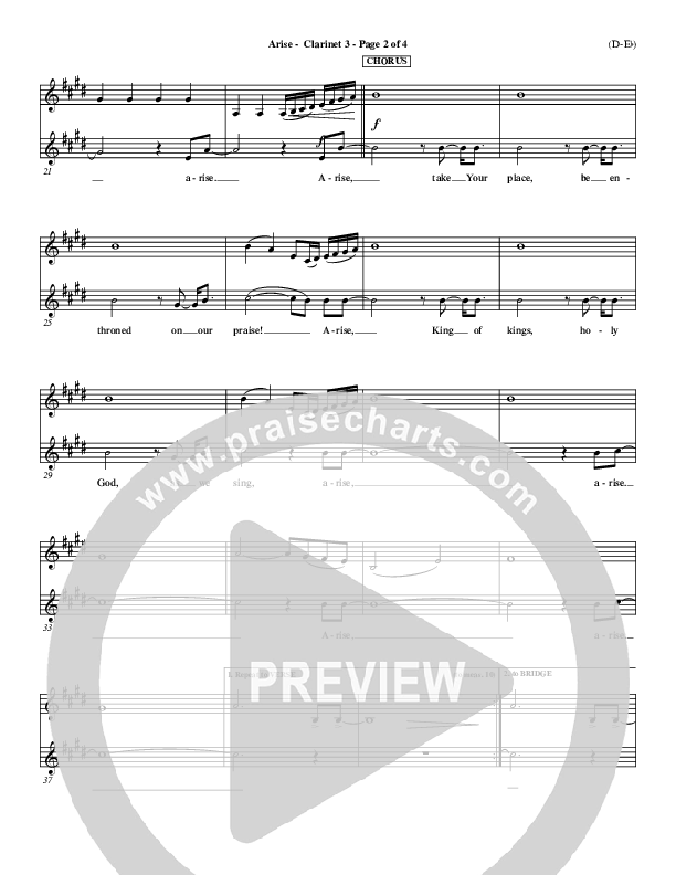 Arise Clarinet 3 (Paul Baloche)