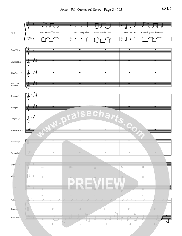 Arise Conductor's Score (Paul Baloche)