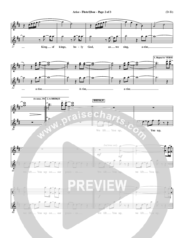 Arise Flute/Oboe (Paul Baloche)