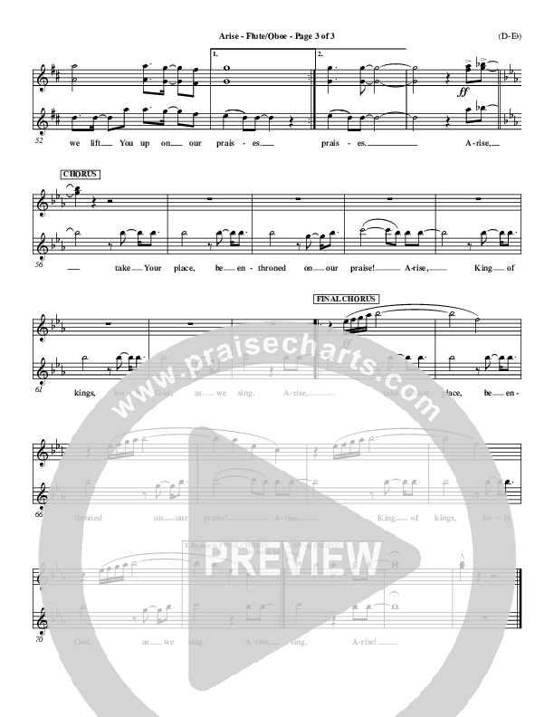 Arise Flute/Oboe (Paul Baloche)