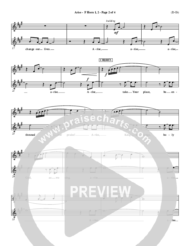 Arise French Horn 1/2 (Paul Baloche)