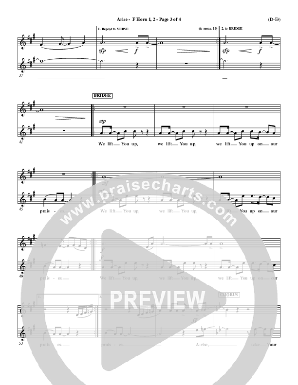 Arise French Horn 1/2 (Paul Baloche)