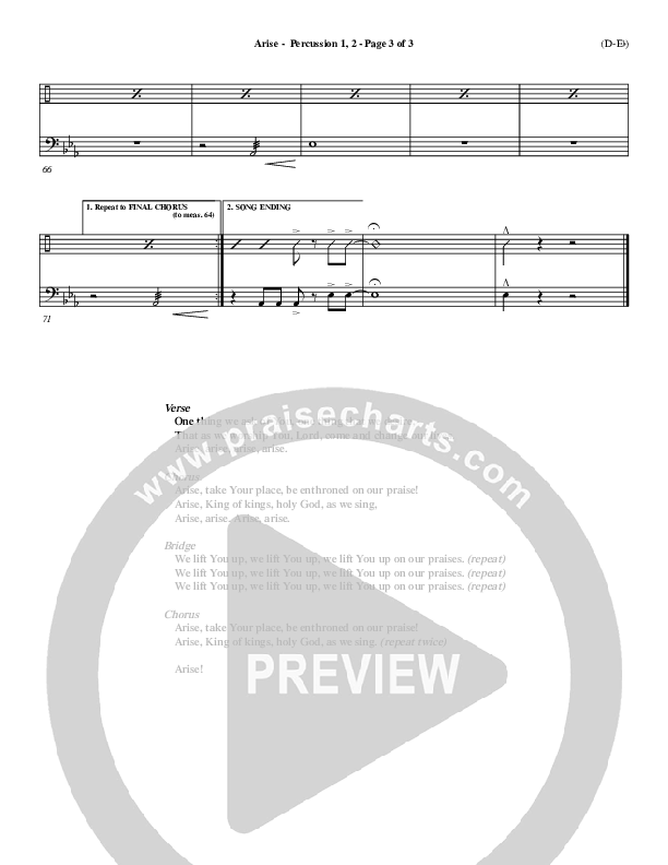 Arise Percussion 1/2 (Paul Baloche)