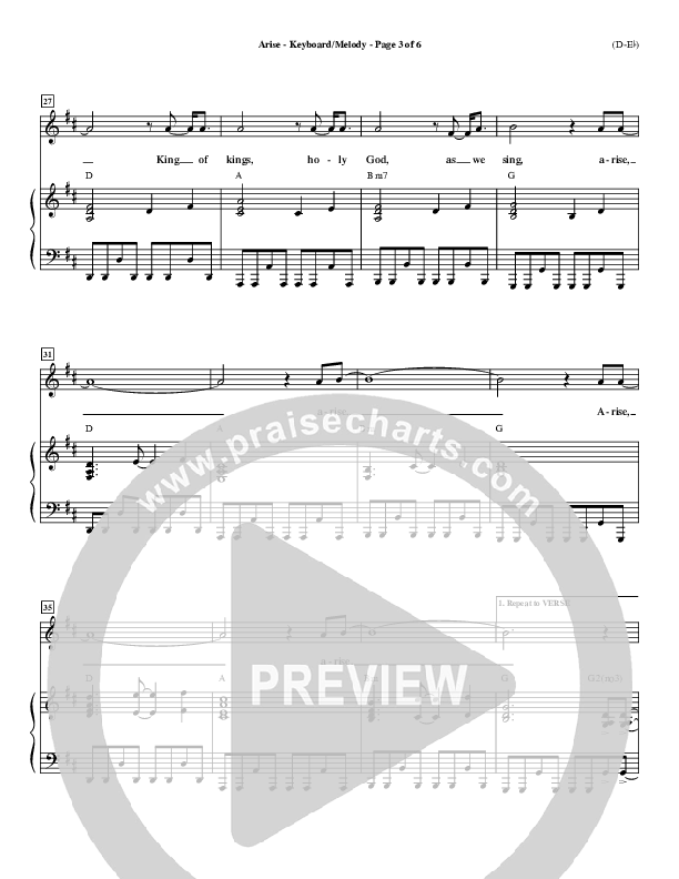 Arise Piano/Vocal (Paul Baloche)