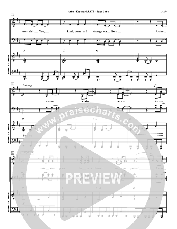 Arise Piano/Vocal (SATB) (Paul Baloche)